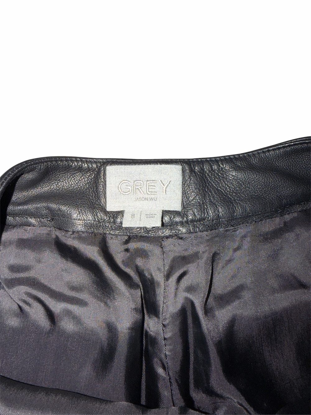 Jason Wu Black Cropped Wide-Leg Leather Pants - Picture 5 of 6